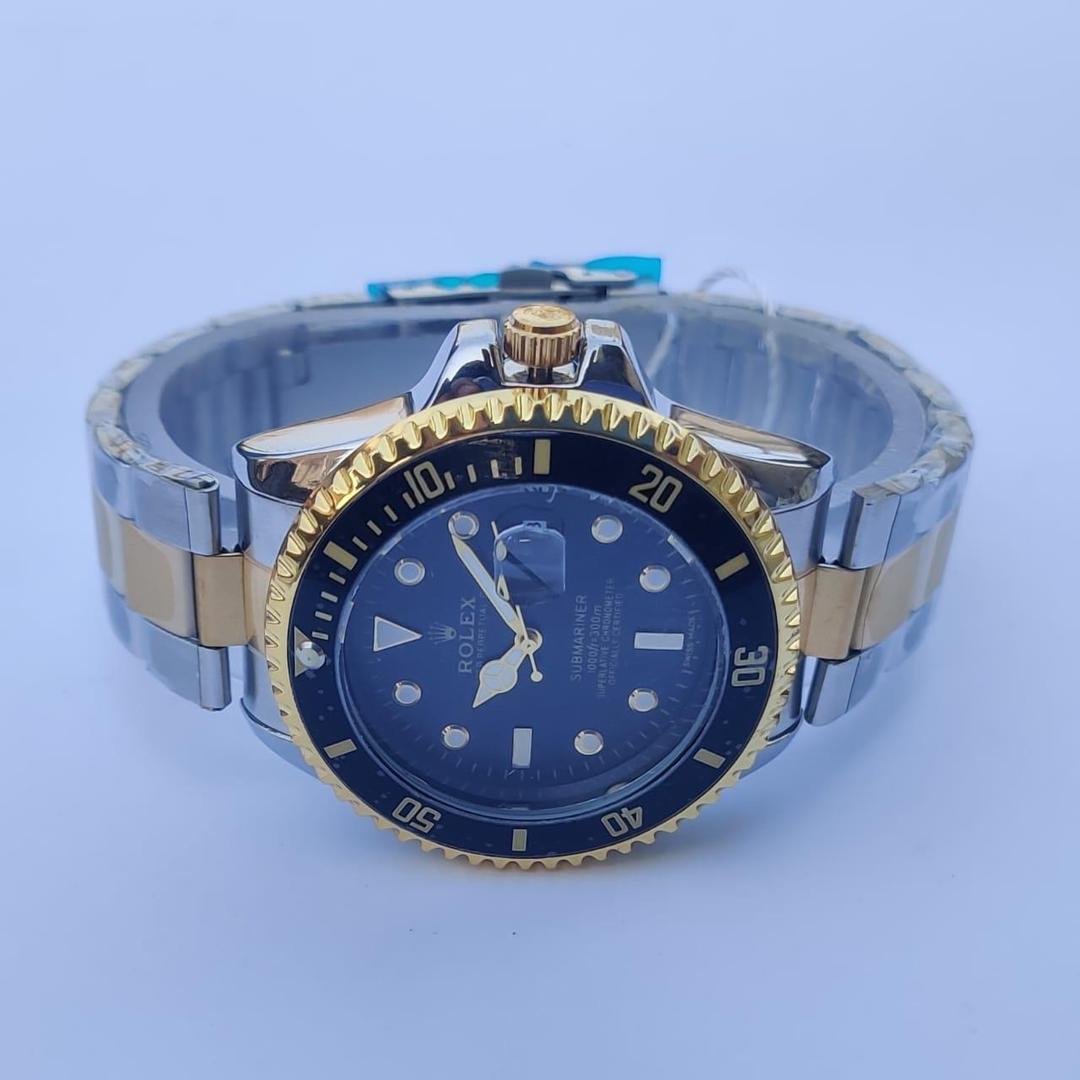 Rolex black dial chain man watch
