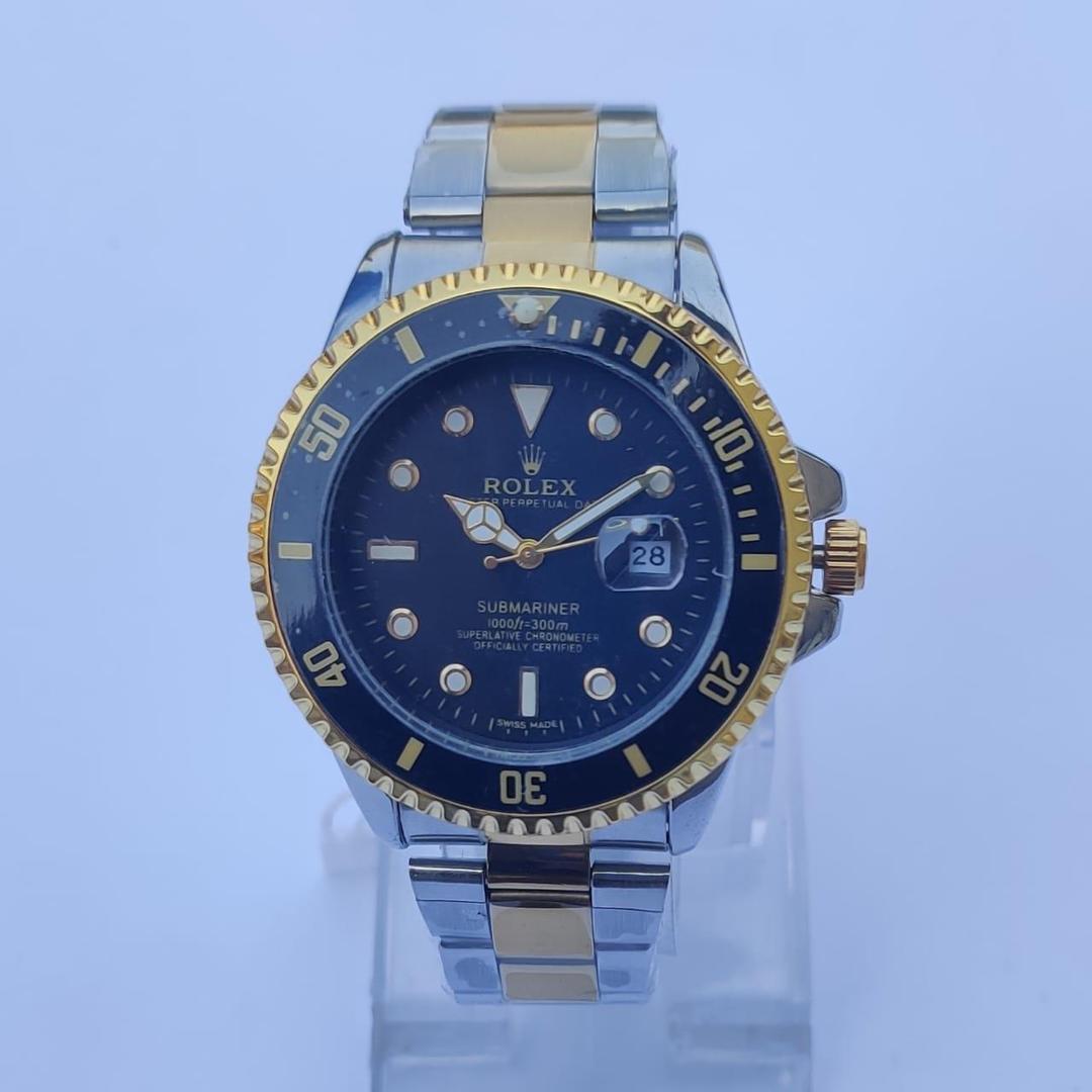 Rolex black dial chain man watch