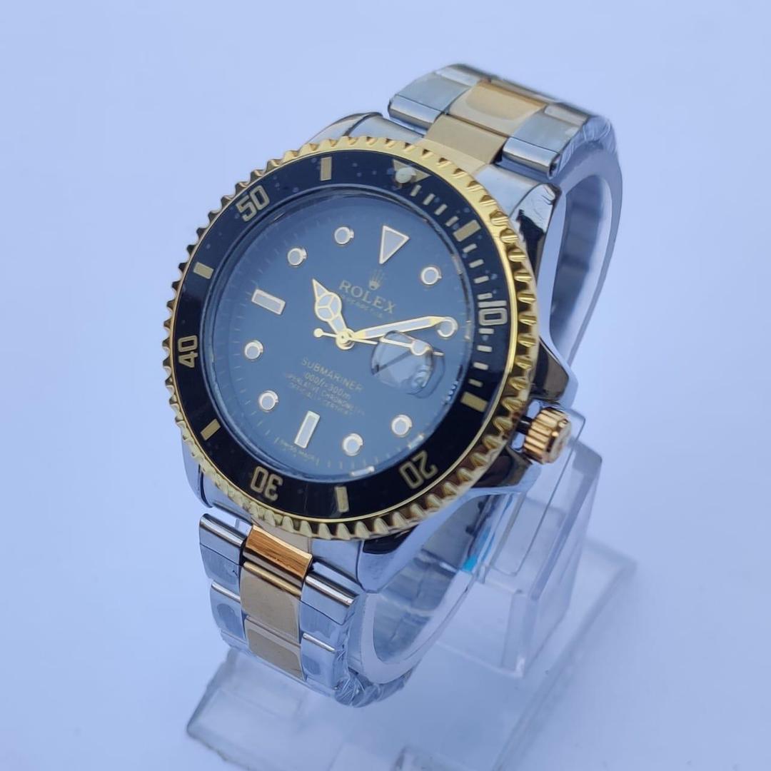 Rolex black dial chain man watch