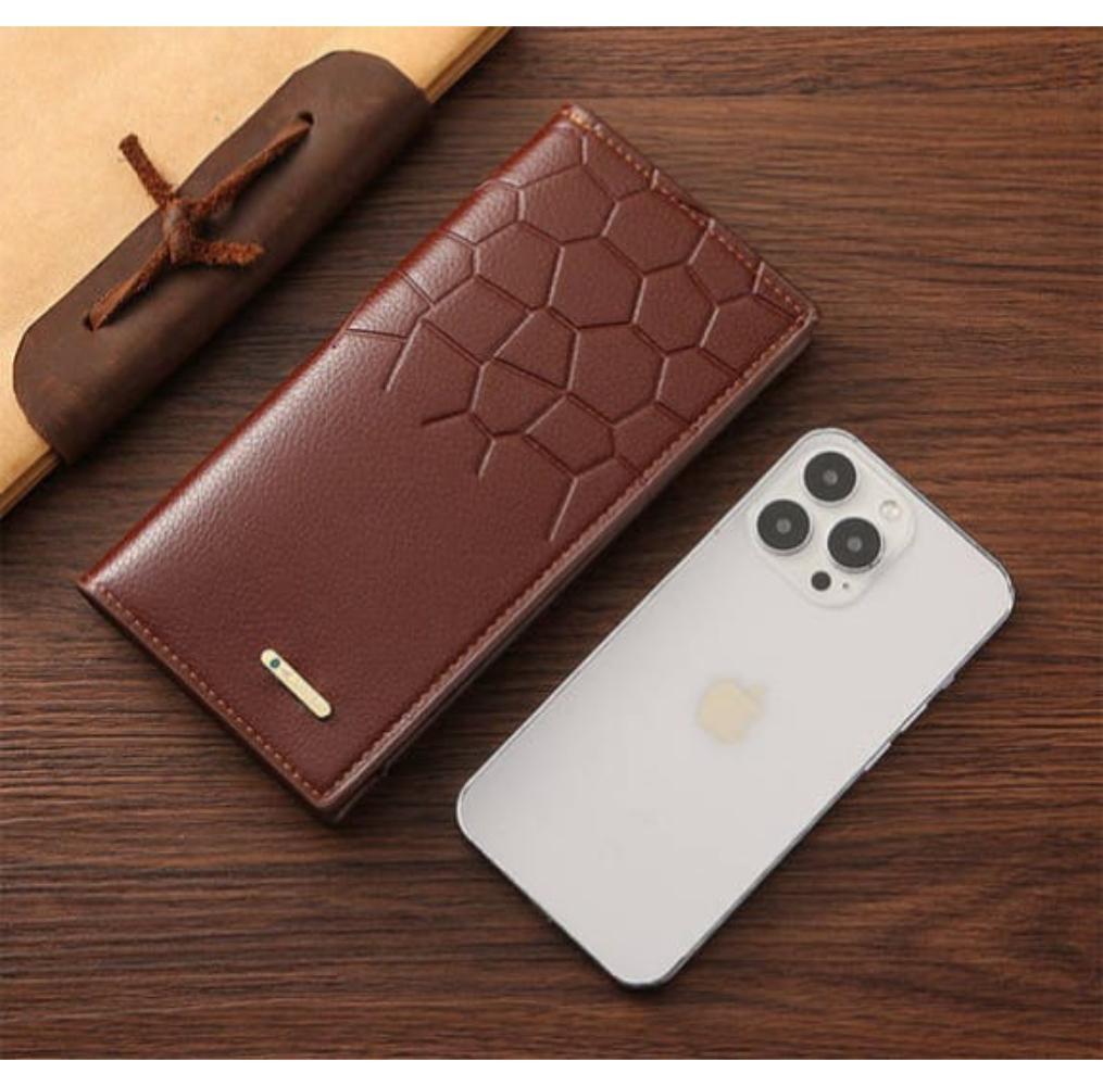 vertical men leather wallet