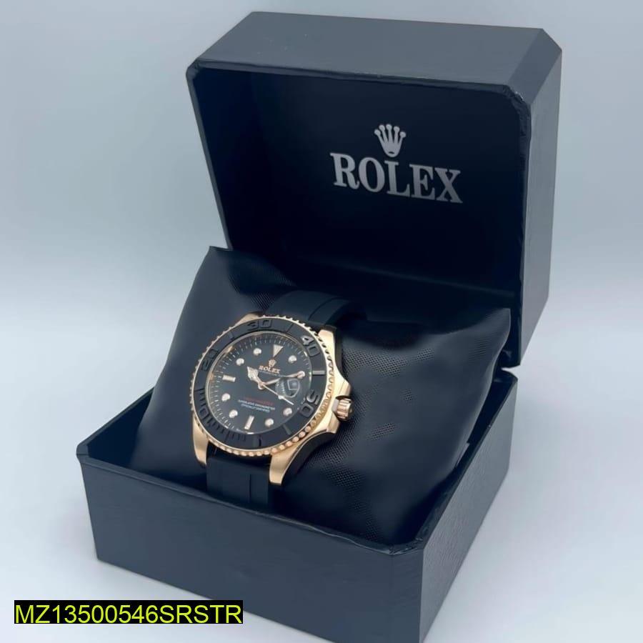 Rolex black man analog watch