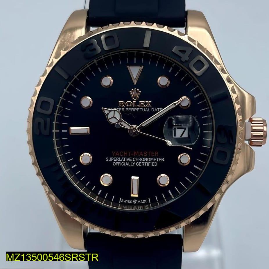 Rolex black man analog watch