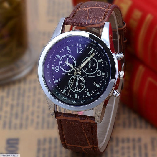 three eye brown band watch