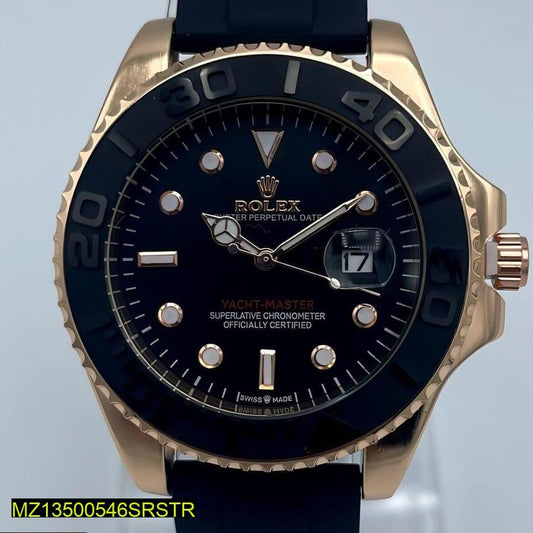 Rolex black man analog watch