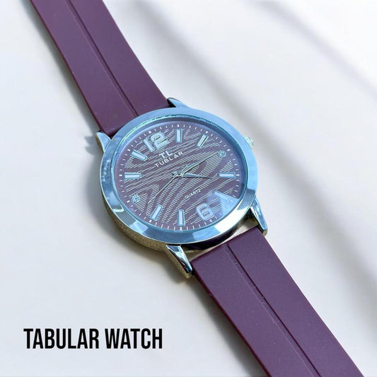 Brown analog watch